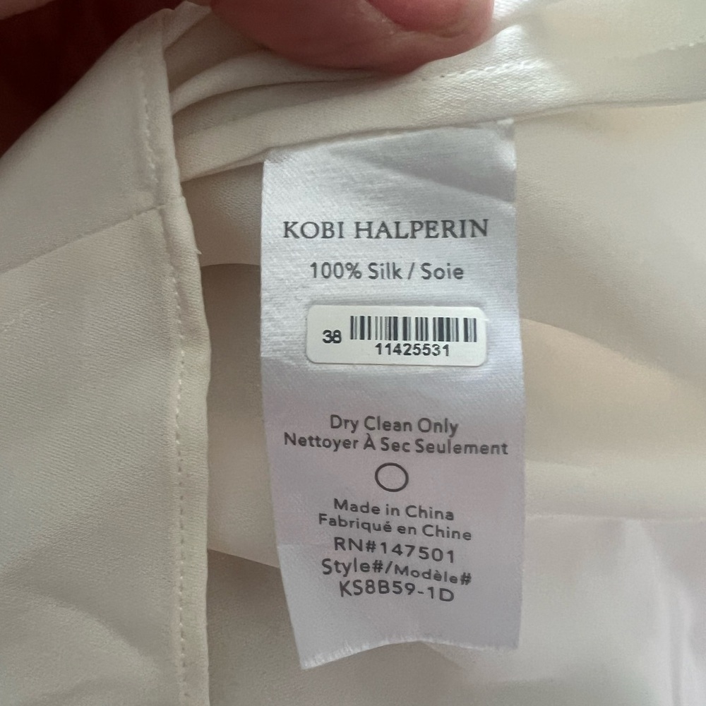 Kobi Halperin Cream 100 % silk Embroidered Blouse - Picture 11 of 11
